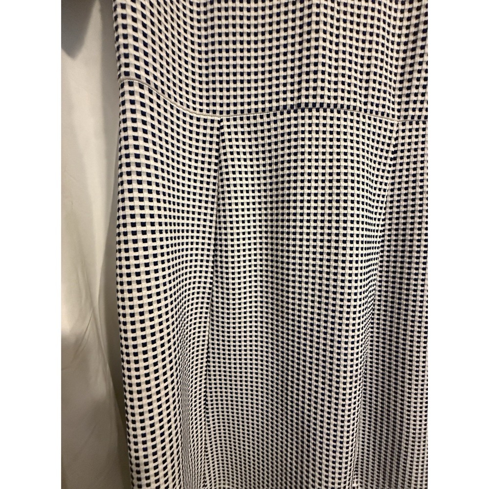 cremieux womens Black/white Grid Fit And Flare Dress Sz L - Picture 3 of 5